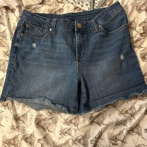 Seven7 Blue Distressed Jean Shorts